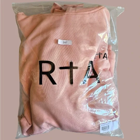 RtA Heavyweight Hoodie Blush Pink/Salmon color  New - Picture 4 of 8